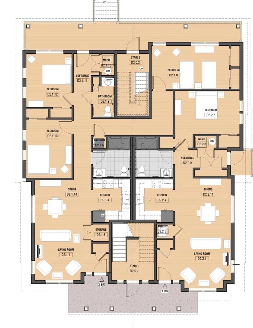 Building D2 ground floor plan